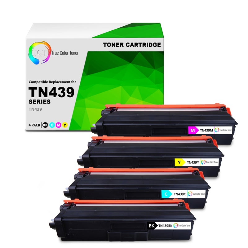 TCT TN439 Toner Cartridge 4 Pack - Premium Compatible Replacement for Brother TN439 TN-439 Ultra High Yield Works with Brother HL-L8360CDW L8360CDWT MFC-L8900CDW L9570CDW Printers (B C M Y) - Image 1